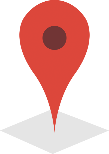 A red location marker with a black circle

Description automatically generated